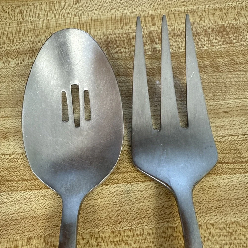 Oneida Stainless Steel Serving Set-Slotted Spoon & Meat Fork-Set.